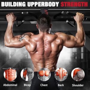 Pull Up Assistance Bands,Up to 300 lbs Assistance,Adjustable Heavy Duty 4 Pull Up Bands with Handle and Door Anchor for Home Gym Fitness Exercise Strength Training Workout Equipment