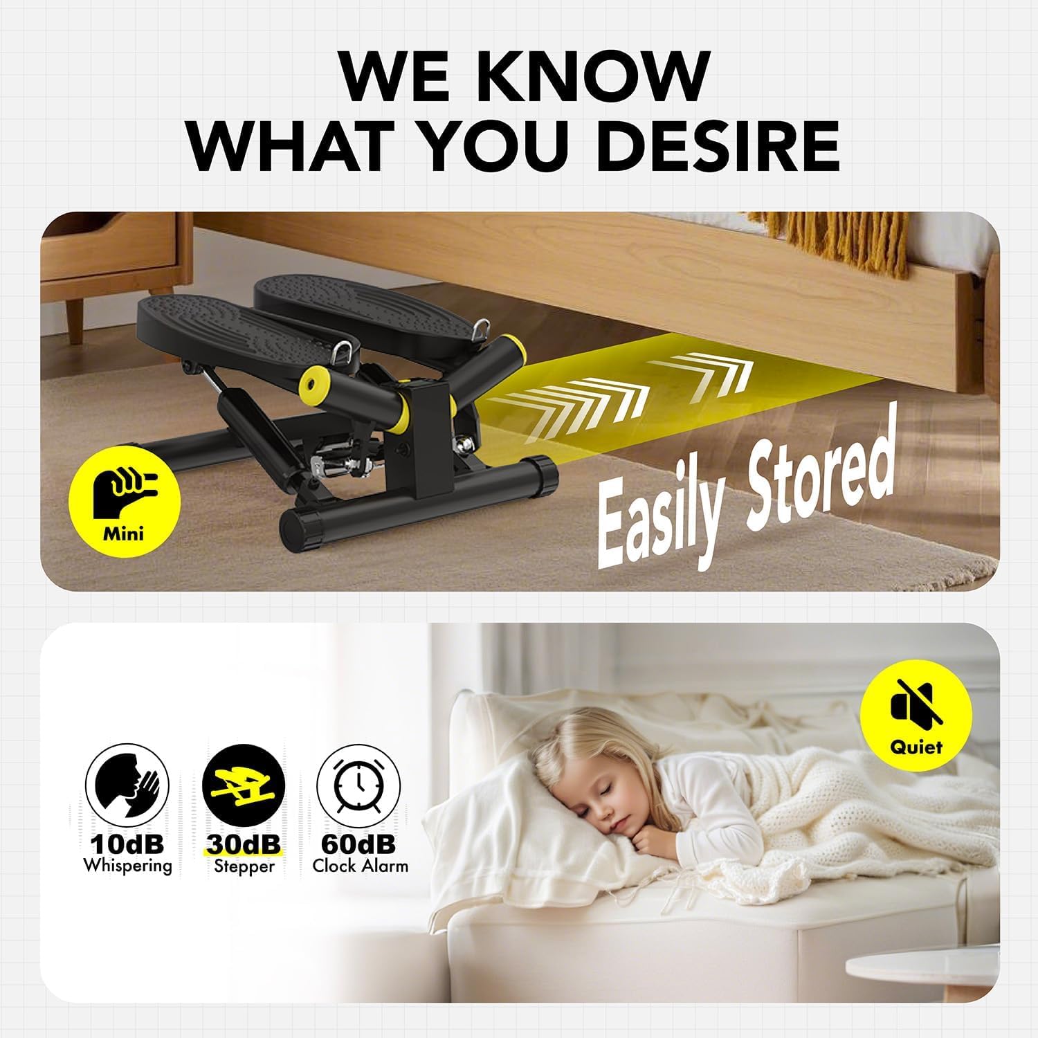 ZIWWVY- Mini Twist Stepper, Stepper Machine with 330LBS Weight Capacity, Mini Stepper for Full Body Workout, Adjustable Step Height, Smooth and Quiet, Step Machine for Men Women - Image 3