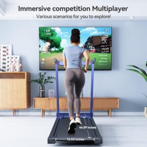 4-in-1 Treadmills for Home Small with Incline and Handles, Foldable Treadmill for Small Spaces, 300 LBS Capacity 3.0 HP 7.5 MPH Folding Running Treadmills with Incline