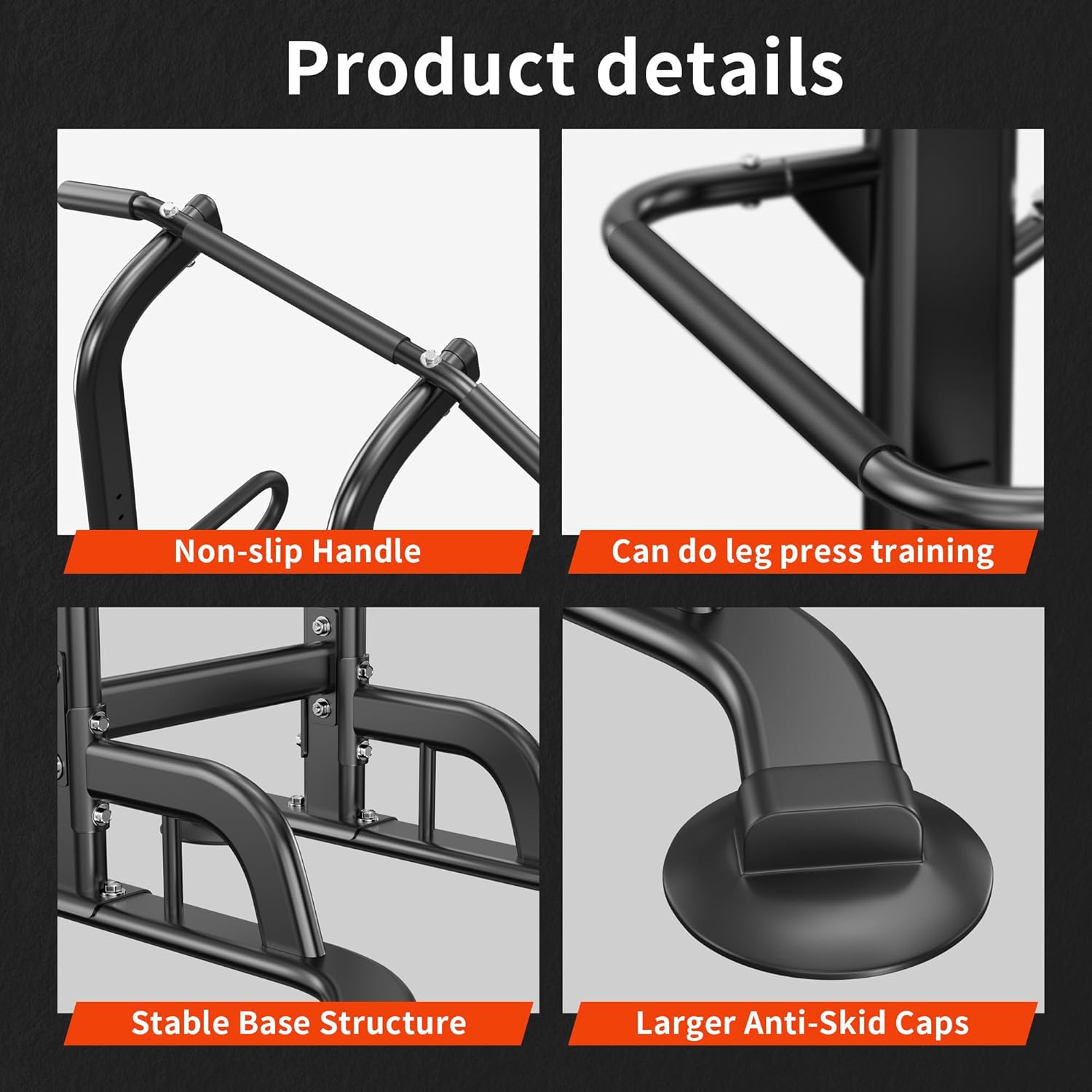 SogesHome Power Tower 11 Height Adjustable Pull Up Bar and Dip Station Multi-Function Strength Training Fitness Equipment for Home Office Gym - Image 6