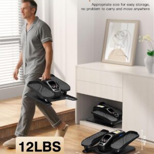 Portable Under Desk Elliptical Machine with Wireless Remote, 12 Manual & 3 Automatic Speeds, Pedal Ellipse Leg Exerciser,Leg Exerciser While Sitting for Seniors, Adults, Home, Office