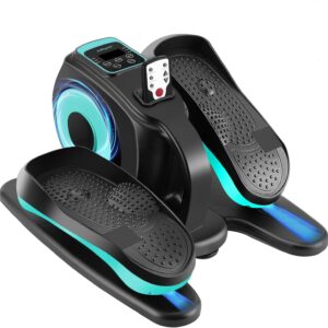 Under Desk Elliptical Machine, Electric Leg Exerciser for Seniors, Compact Seated Pedal Exerciser, Portable Elliptical Trainer with Remote and Non-Slip Pedals for Teens Adults