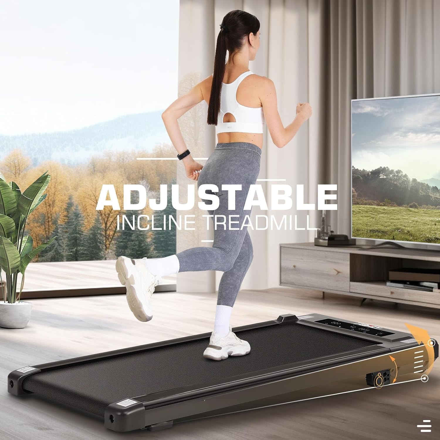 Walking Pad Under Desk Treadmill Portable 2.5HP for Home Office, Walking Treadmill Electric Quiet for Home/Apartment/Flat, Walking Jogging Machine with Remote Control and LED Dispaly - Image 6