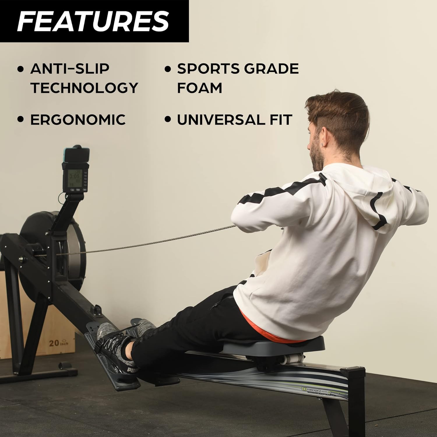Rowing Machine Seat Cushion Compatible with Concept 2 Rower- Gel Seat Pad Also Compatible with Hydrow, Peloton and More Rowing Machines - Ideal Rower Accessories - Image 2