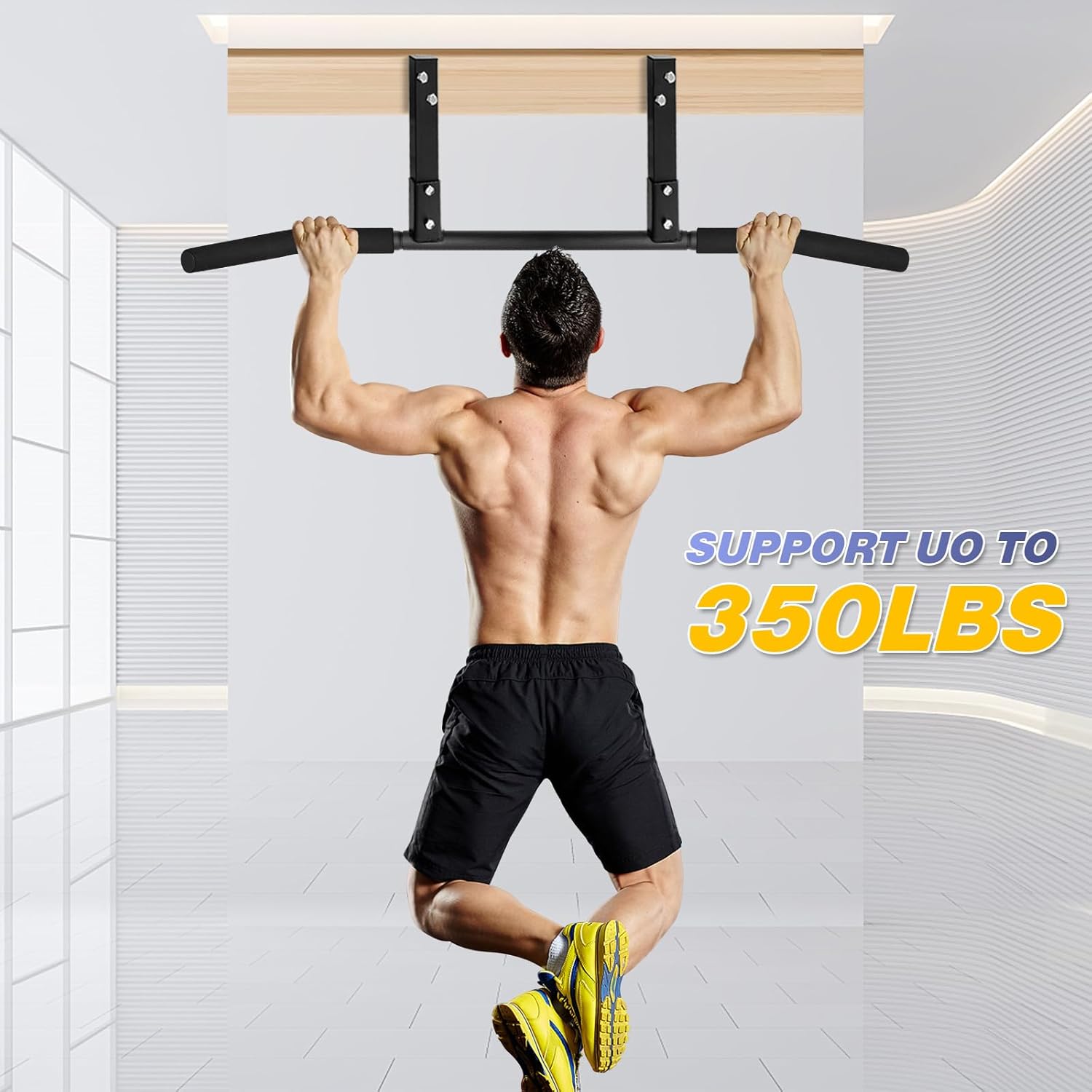 ATENTO Pull Up Bar, Chin Up Bars Ceiling Mount, Workout for Home Gym, Beam, Crossfit - Heavy-Duty, Foam Grip, Easy installation - Image 3