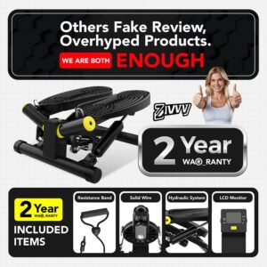 ZIWWVY- Mini Twist Stepper, Stepper Machine with 330LBS Weight Capacity, Mini Stepper for Full Body Workout, Adjustable Step Height, Smooth and Quiet, Step Machine for Men Women