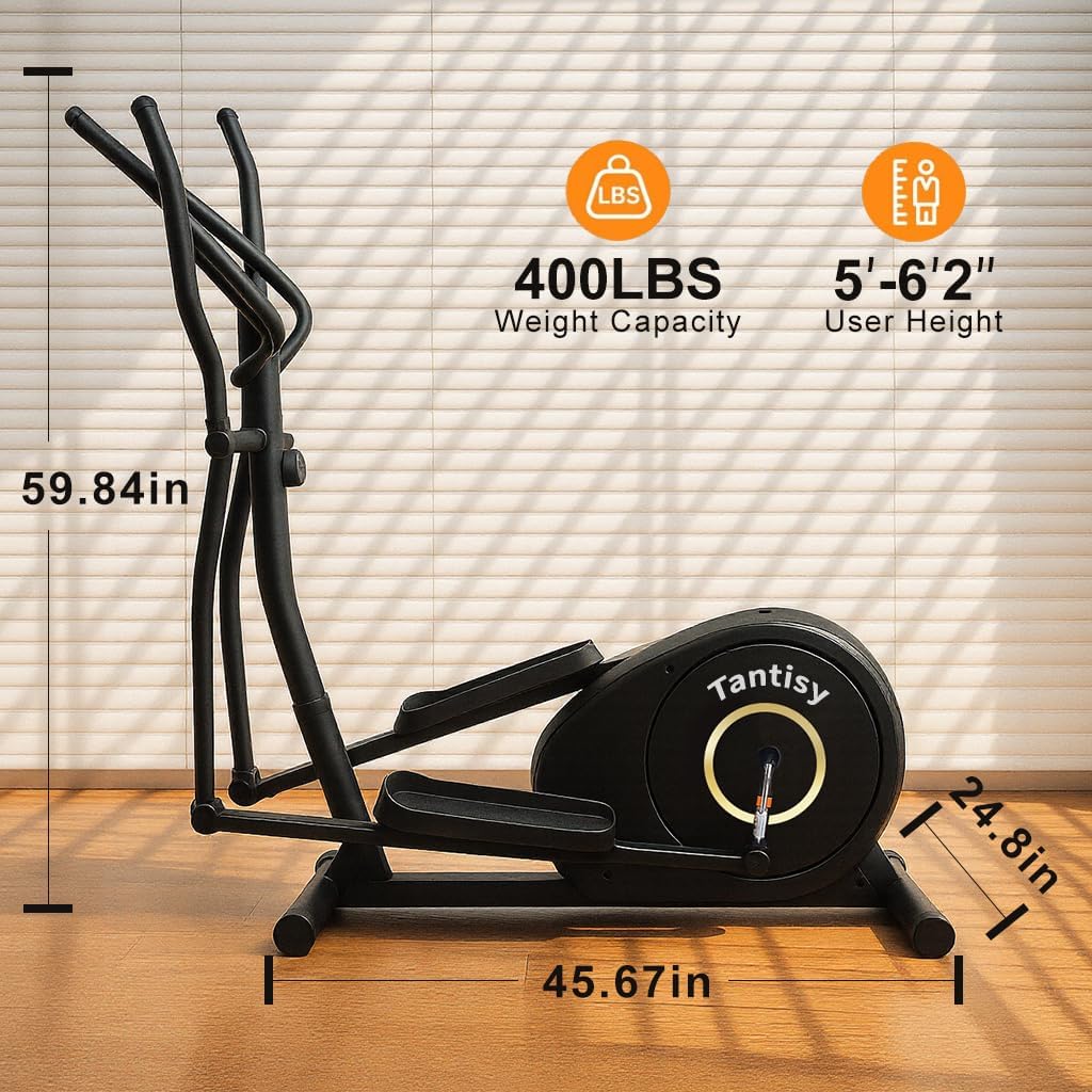 Elliptical Machine,Exercise for Home with 8-Level Resistance&Hyper-Quiet Magnetic Driving System & Pulse Rate Grips & APP Link,Easy and Movement &15.5IN Stride,400LBS Weight Capacity - Image 7