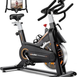 Exercise Bike, WENOKER Stationary Bike for Home, Indoor Bike with Silent Belt Drive, Heavy Flywheel, Multi-grips Handlebar and Upgraded Digital Display