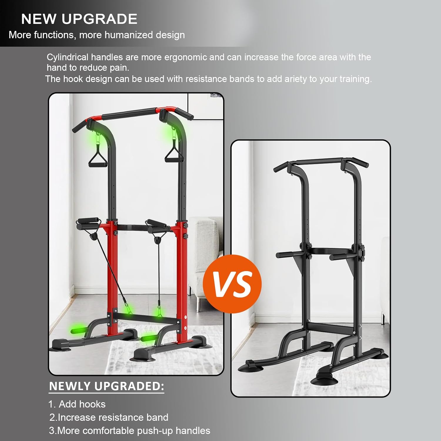 Power Tower Pull Up Bar,Pull-Up Rack Dip Station,Height Adjustable Multi-functional Home Strength Training Gym Equipment, Save Space,People Below 6 feet - Image 2