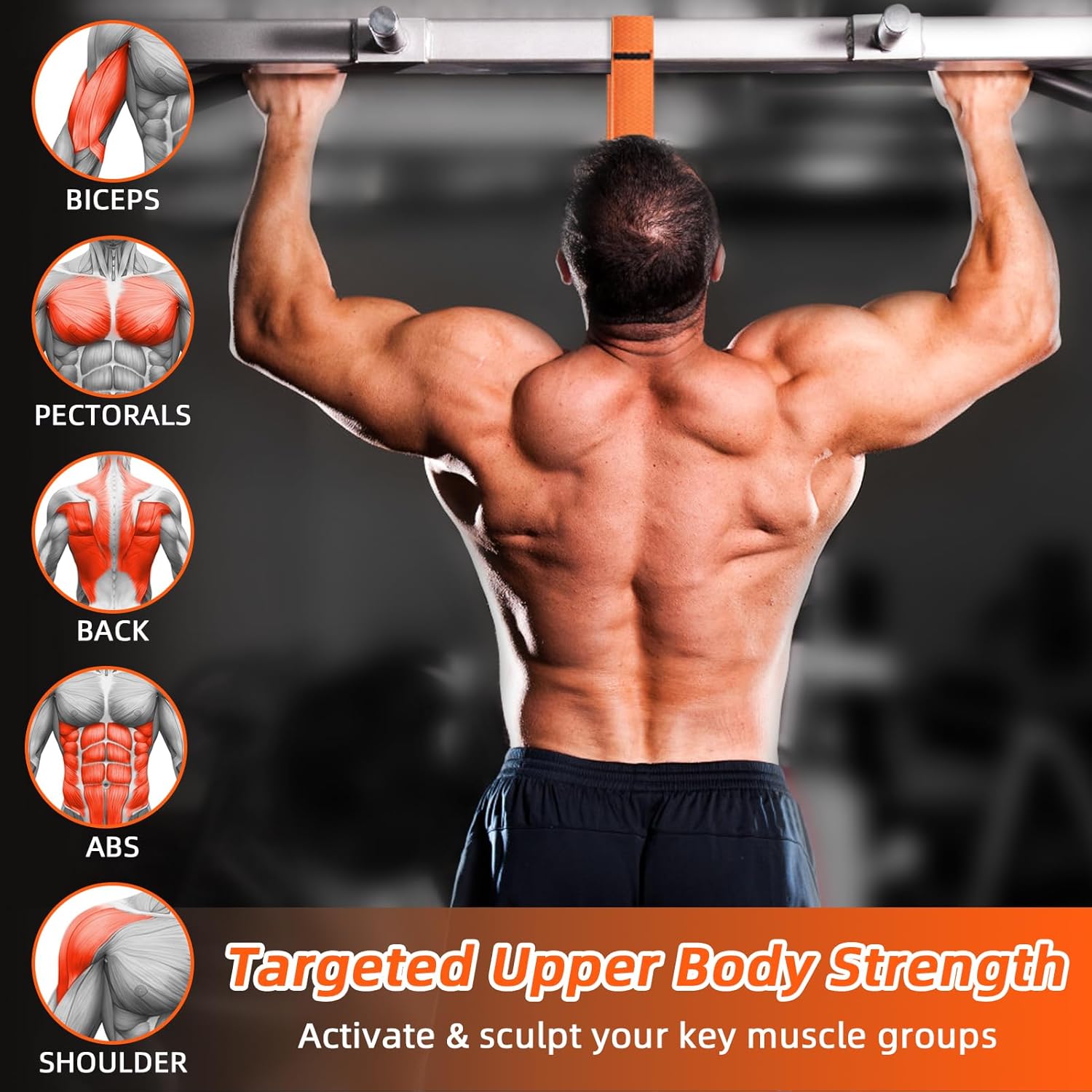 Pull Up Assistance Bands 350lbs, Adjustable Heavy Duty Resistance Band for Pull Up Bar Workout, Pullup Assist Bands with Feet Rest | Home Gym Fitness Exercise Strength Training - Image 2
