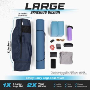 MAGNILAY Yoga Mat Bag – for Women and Men, Yoga Bag with Pockets and Adjustable Strap, Yoga Mat Carrier, Fits Mats Blocks and Yoga Accessories for Workouts, (32”L x 9” Diameter)