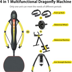 VIVITORY 4-in-1 Multi-Functional Rowing Machine AB Workout Machine, Core & Abdominal Trainers, Adjustable Dragonfly Machine, Strength Training Full Body Workout, Home Gym Fitness Equipment