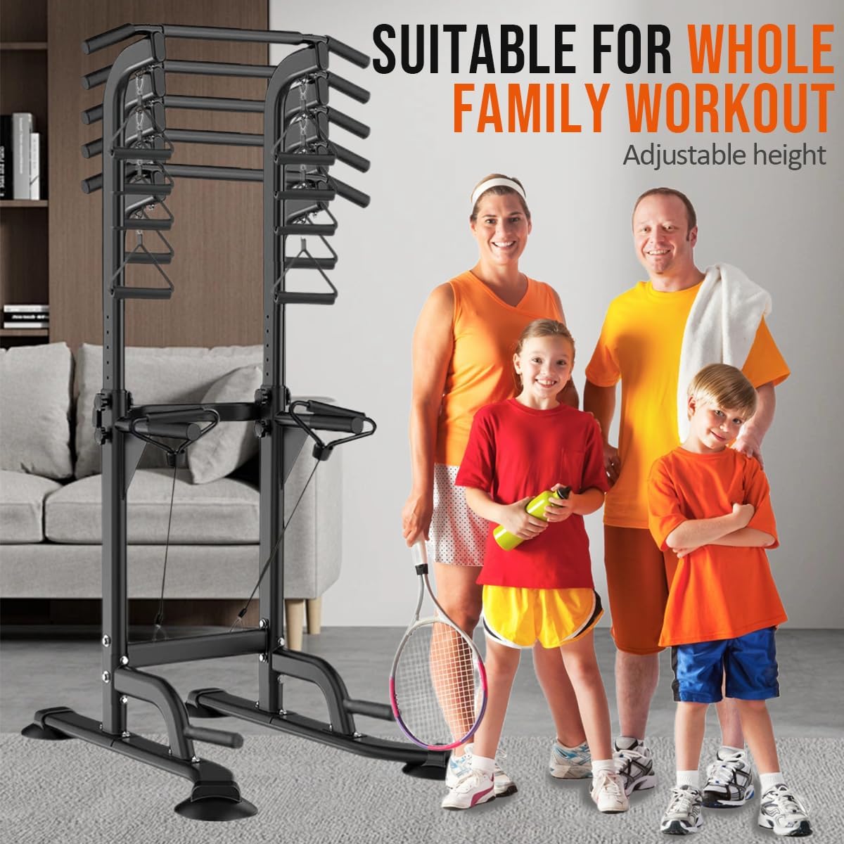 Power Tower Pull Up & Dip Station Multi-Function Home Strength Training Fitness Workout Station Height Adjustable - Image 3