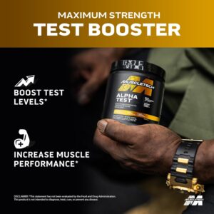 MuscleTech Testosterone Booster for Men, AlphaTest – T-Boost Mens Supplement with Tribulus Terrestris & Boron – Daily Male Gym Workout Supplements for Muscle Growth, Stamina & Energy – 240 Pills