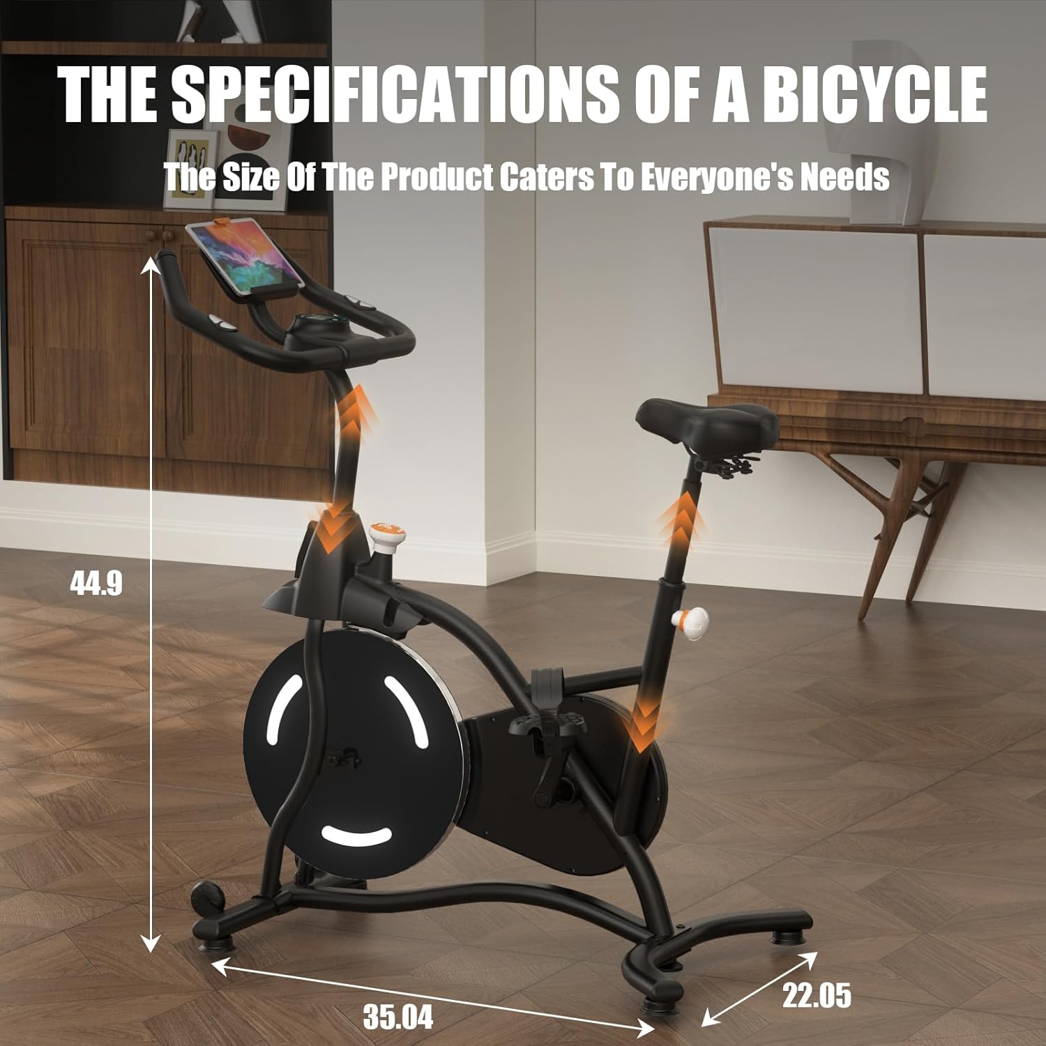 Exercise Bike Stationary Bikes for Home, Adjustable Resistance & Comfortable Seat Workout Bike, Quiet Indoor Cycling Bike with Digital Monitor, Phone Holder - Image 3