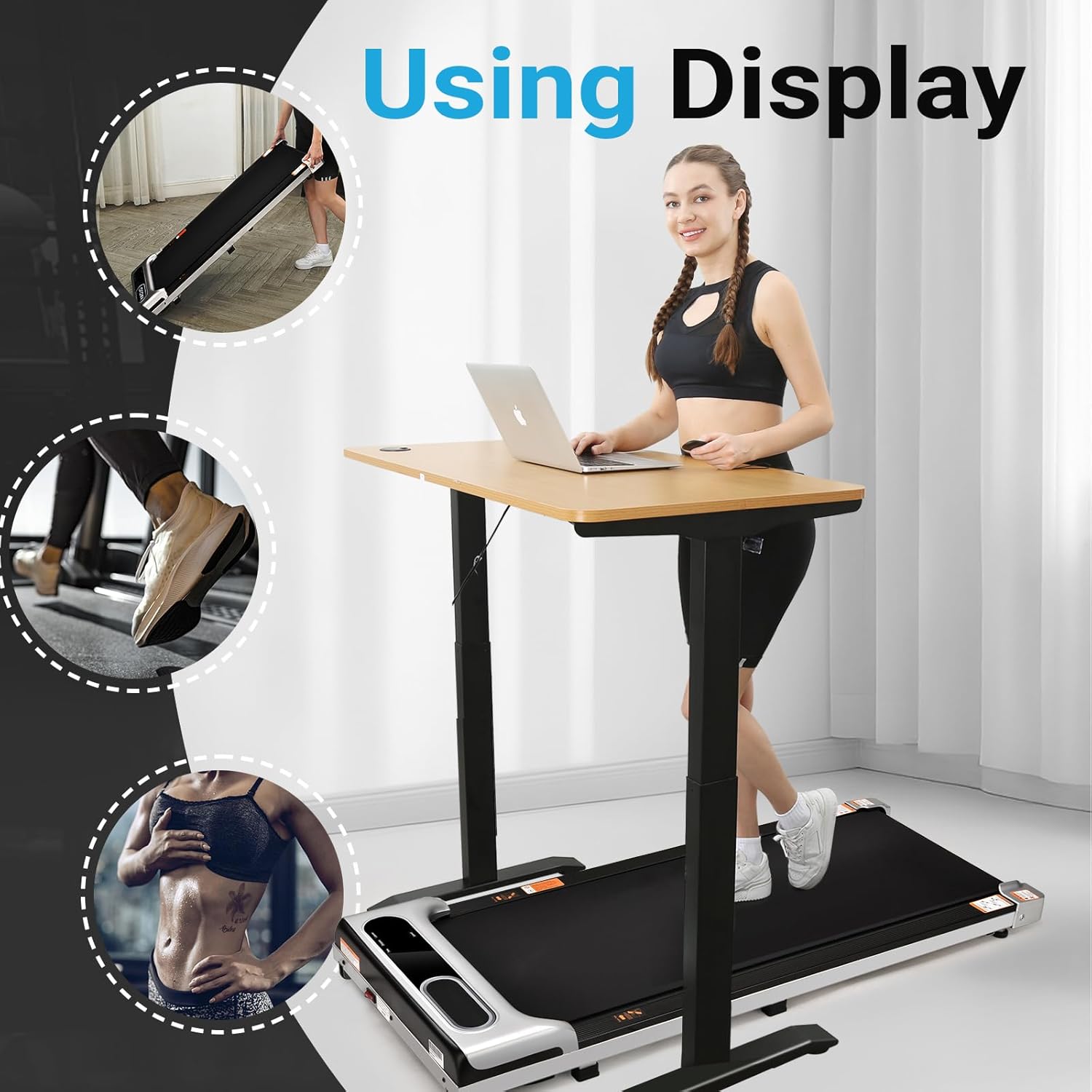 Walking Pad Treadmill, 2 in 1 Under Desk Treadmill, 2.5 HP Portable Walking Pad with Remote Control and LED Display, Walking Jogging Machine with 265 lbs Capacity - Image 7