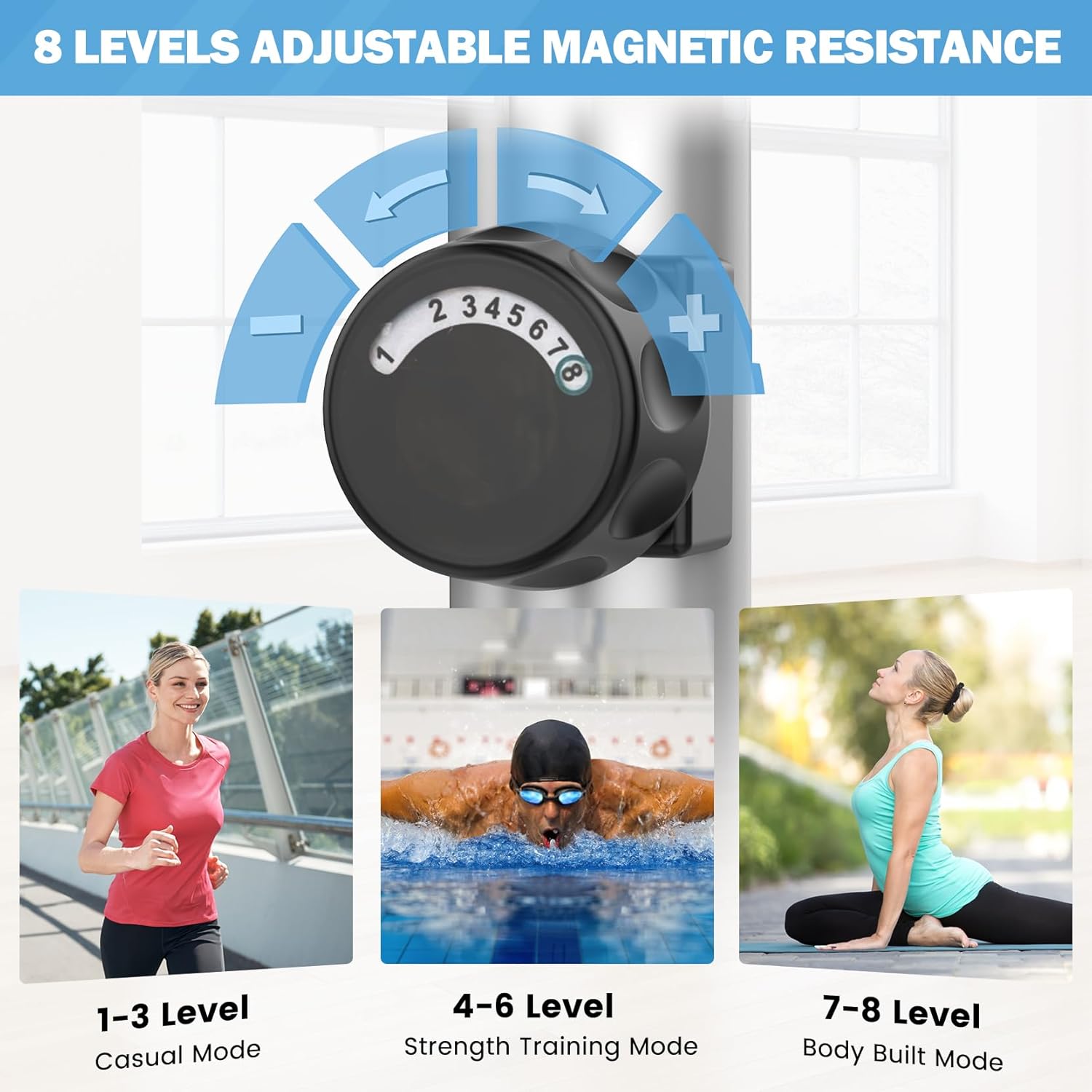 Elliptical Exercise Machine, Dripex Magnetic Elliptical Machine for Home, Hyper-Quiet Elliptical Training Machines w/ 6KG Flywheel, 8 Resistance Levels, Pulse Monitor, LCD Monitor, Device Holder - Image 3