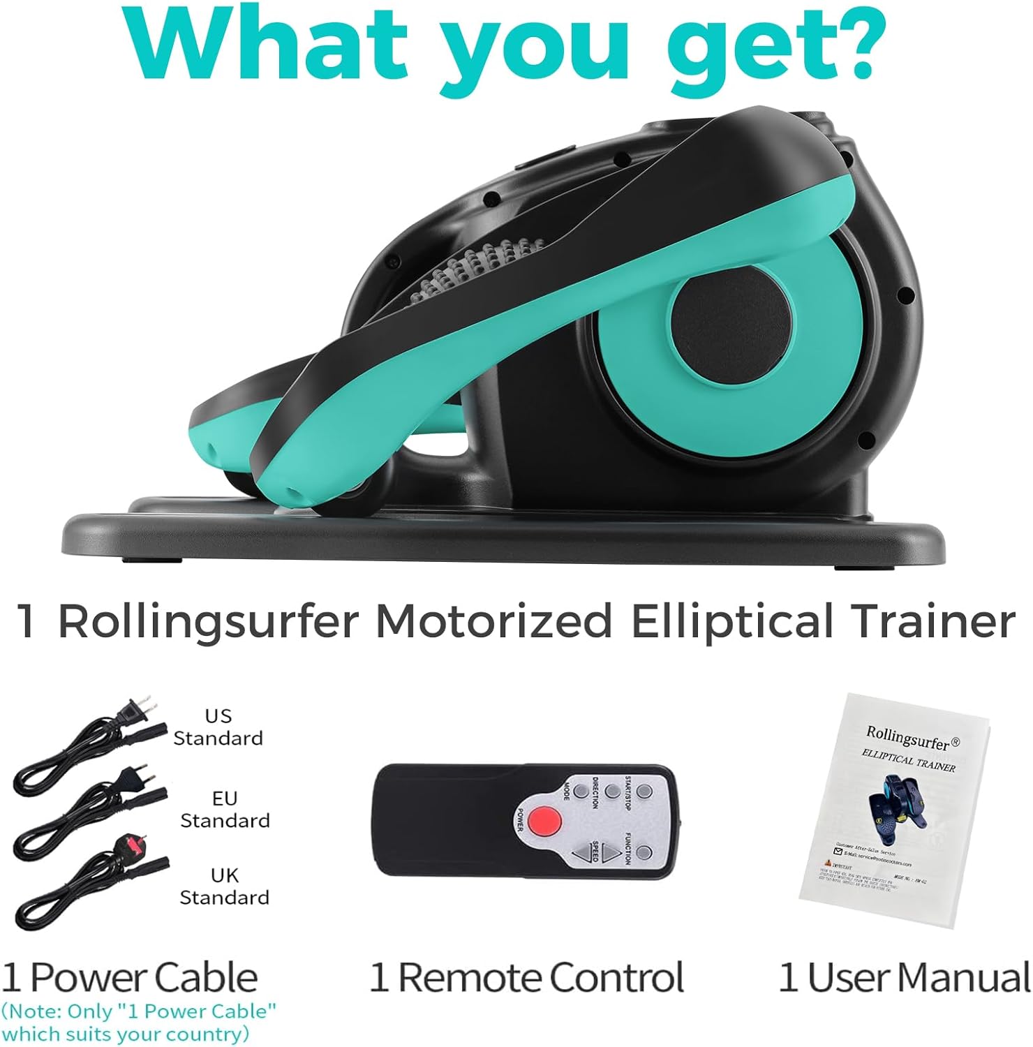 Under Desk Elliptical Machine, Electric Leg Exerciser for Seniors, Compact Seated Pedal Exerciser, Portable Elliptical Trainer with Remote and Non-Slip Pedals for Teens Adults - Image 7