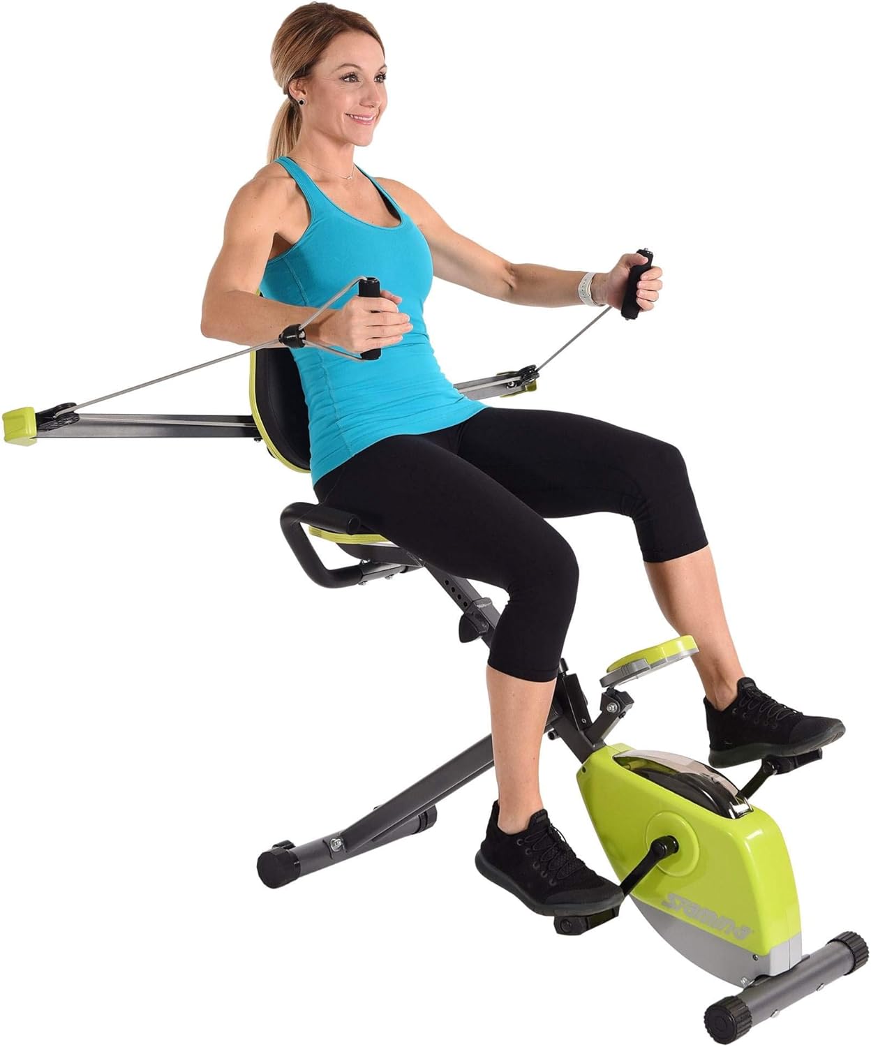 Stamina Wonder Exercise Bike | Build Upper and Lower Body Strength on One Machine | Includes Two Online Workout Videos, Chartreuse and Gray - Image 7