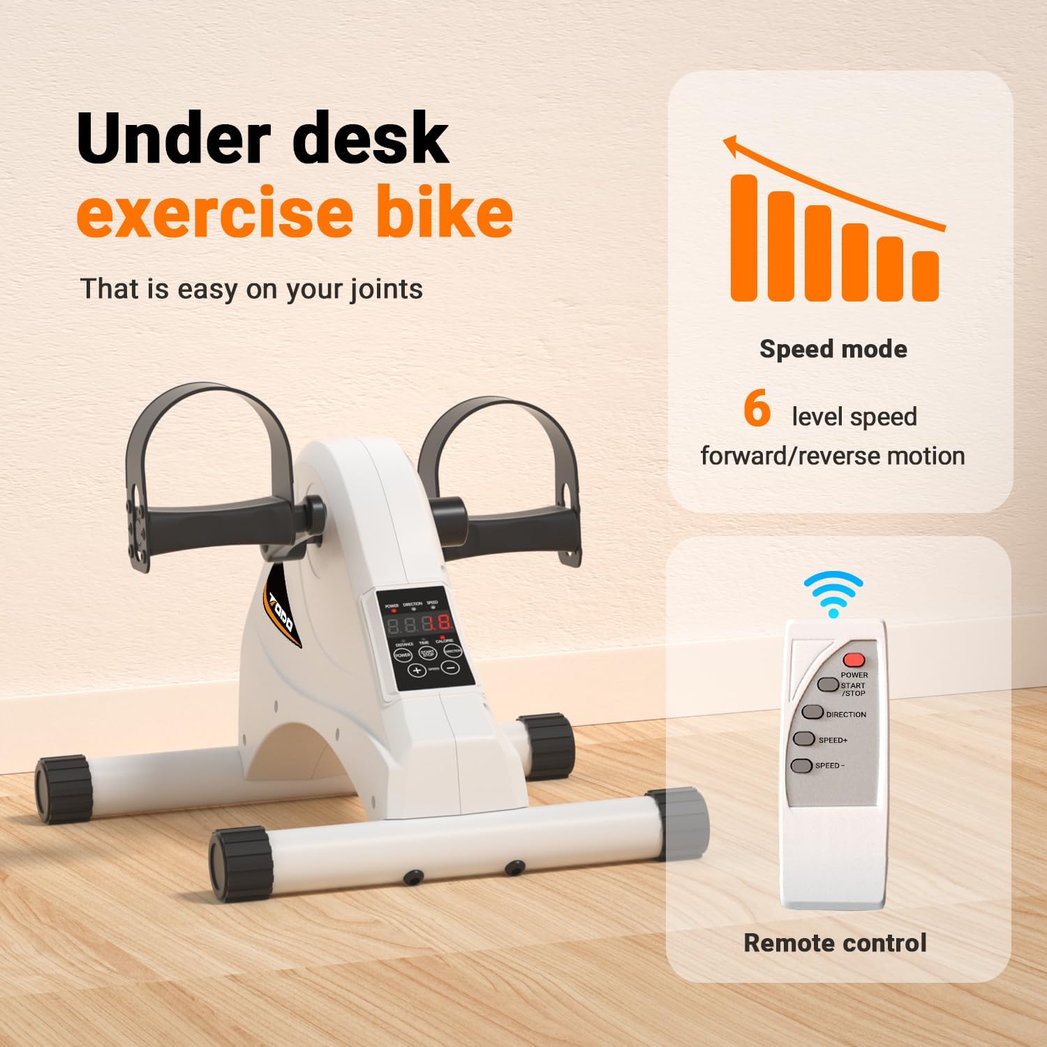 TODO Motorized Pedal Exerciser Mini Exercise Bikes, Under Desk Bike Peddler Exerciser for Seniors Rehab and Arm Leg Physical Therapy - Image 2