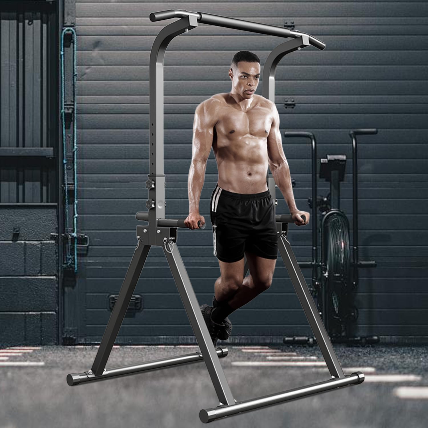 Foldable Pull Up Bar Free Standing Multi-function Power Tower Dip Bar Home Gym Strength Training Equipment 300 LBS Weight Capacity - Image 2