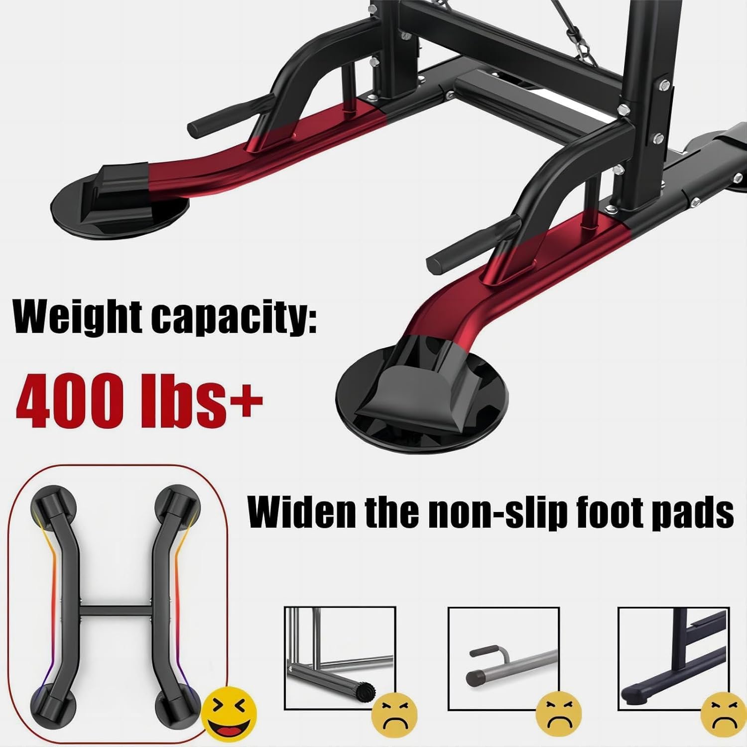 Power Tower Pull Up Bar for Home Gym, Multi Functional Pull Up Bar Stand Dip Bar Station, Adjustable Height Workout Dip Station Strength Training Fitness Equipment - Image 3