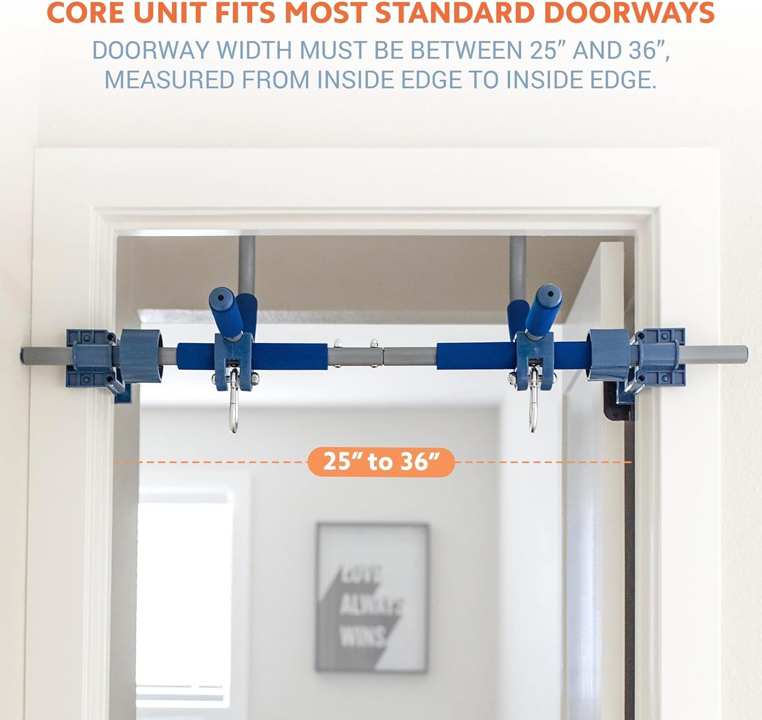 Gym1 Pull Up Bar for Doorway | Door Frame | No Screws Installation for Upper Body Fitness Workout at Home Gym | Made from Professional-Grade Steel - Image 6