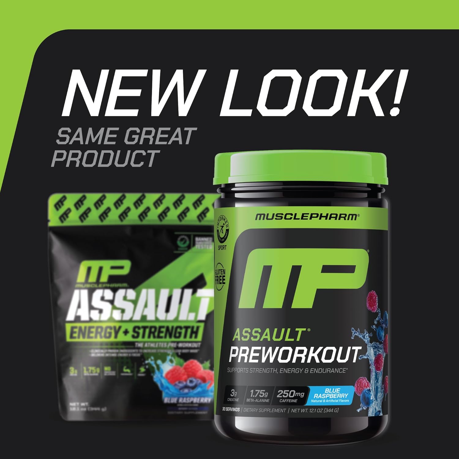 Muscle Pharm Assault Energy & Strength Pre Workout Powder for Men & Women with Beta Alanine, Caffeine, Creatine & Betaine Anhydrous, Pre-Workout Supplements, 30 Servings, Blue Raspberry Flavor - Image 2