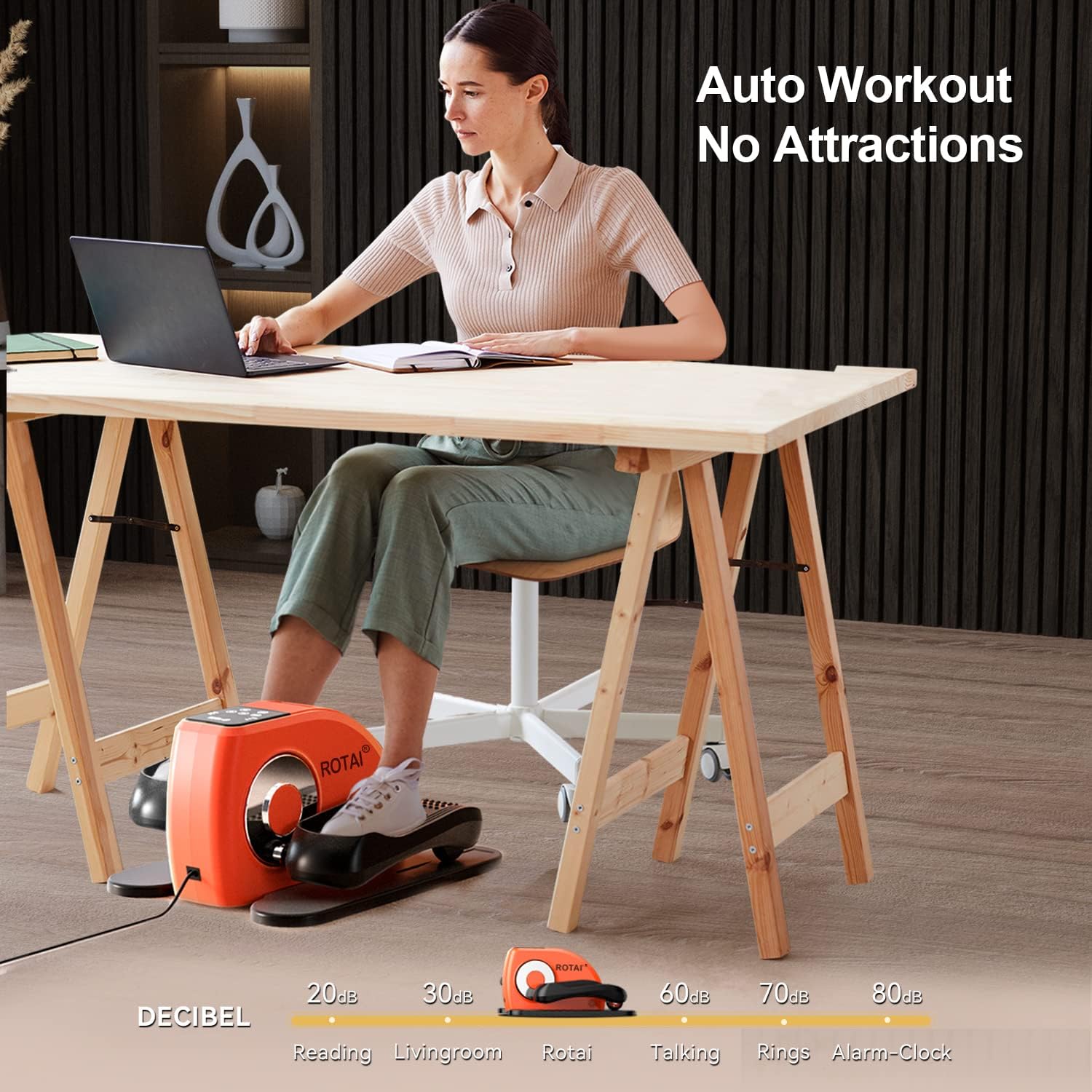 Under Desk Elliptical Machine for Seniors Rehab Electric Seated Leg Foot Pedal Exerciser Bike, Portable Trainer for Home & Office with Remote and LCD Monitor - Image 5