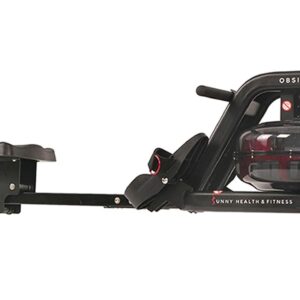 Sunny Health & Fitness Premium Water Rower w/Intensive Dynamic Real-Time Resistance, 300 LB Capacity Flip-able Rowing Machine for Home Training, Optional Free SunnyFit App Connection
