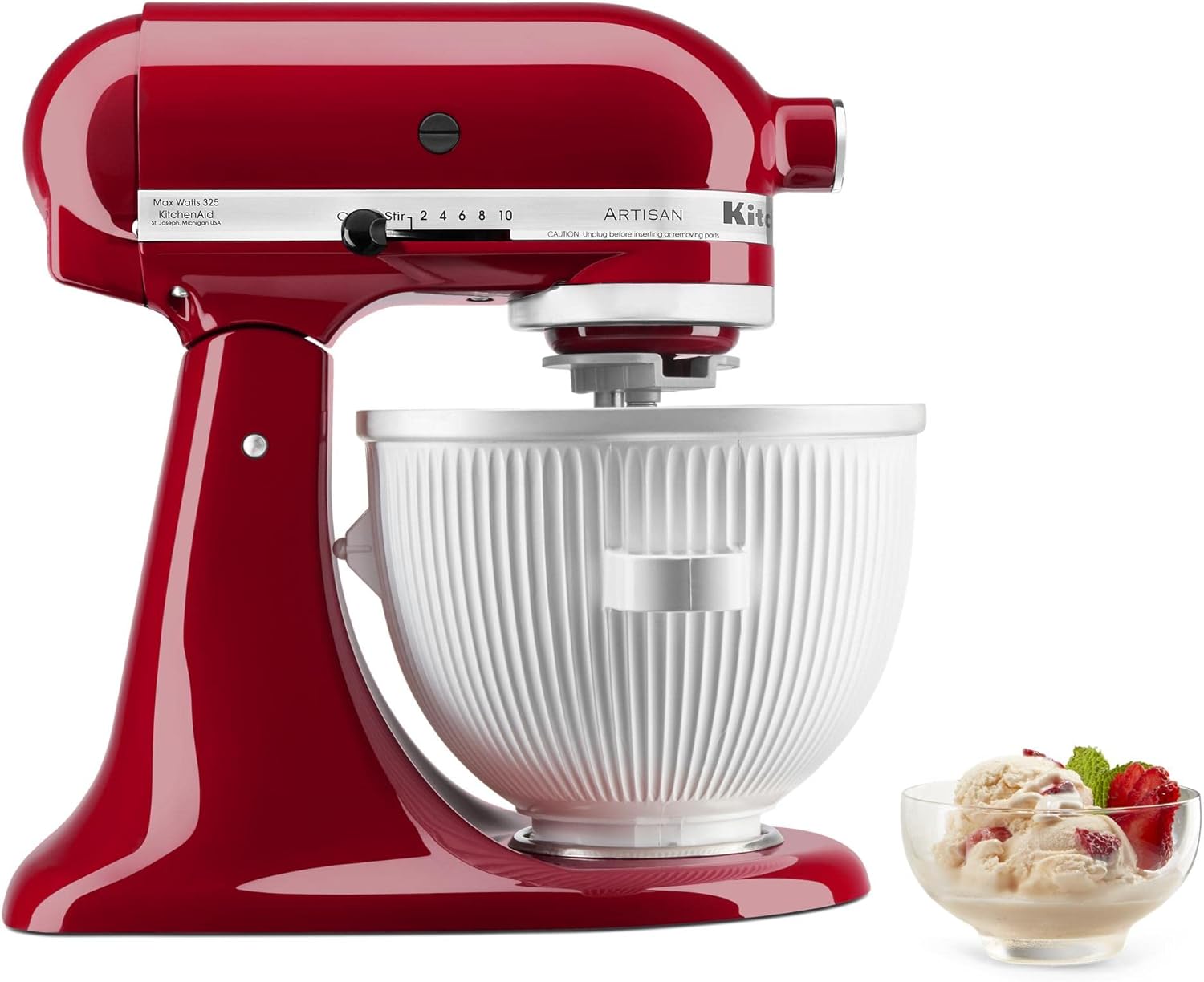 KitchenAid Shave Ice Attachment, KSMSIA, White, 4 Molds and KitchenAid Ice Cream Maker Attachment Stand Mixer, 2 Quart, White - Image 2