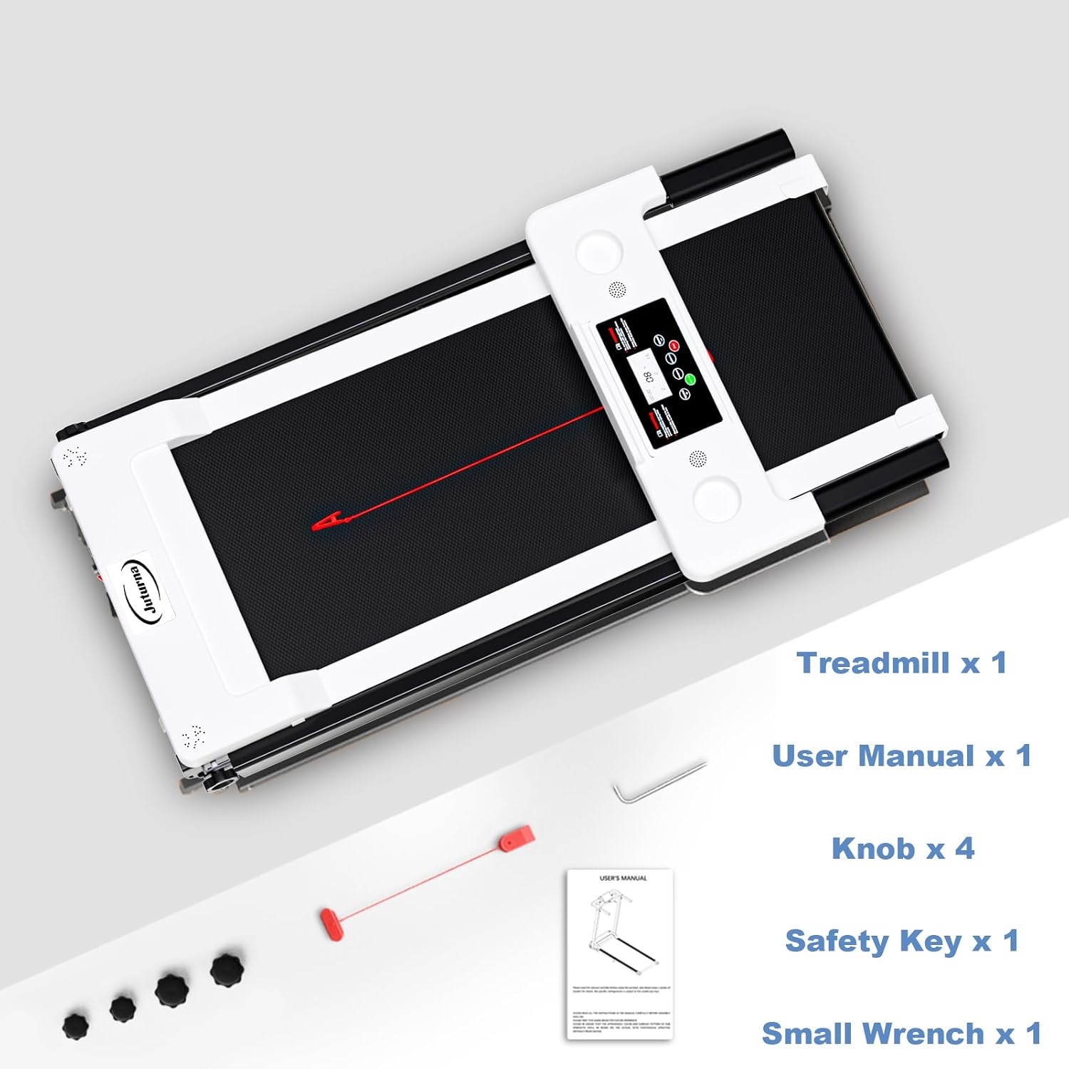 Treadmills for Home, Portable Foldable Treadmills for Home with 300 LBS Capacity and LED Display, 3.0 HP Walking Pad with Handle Bar (White) - Image 6