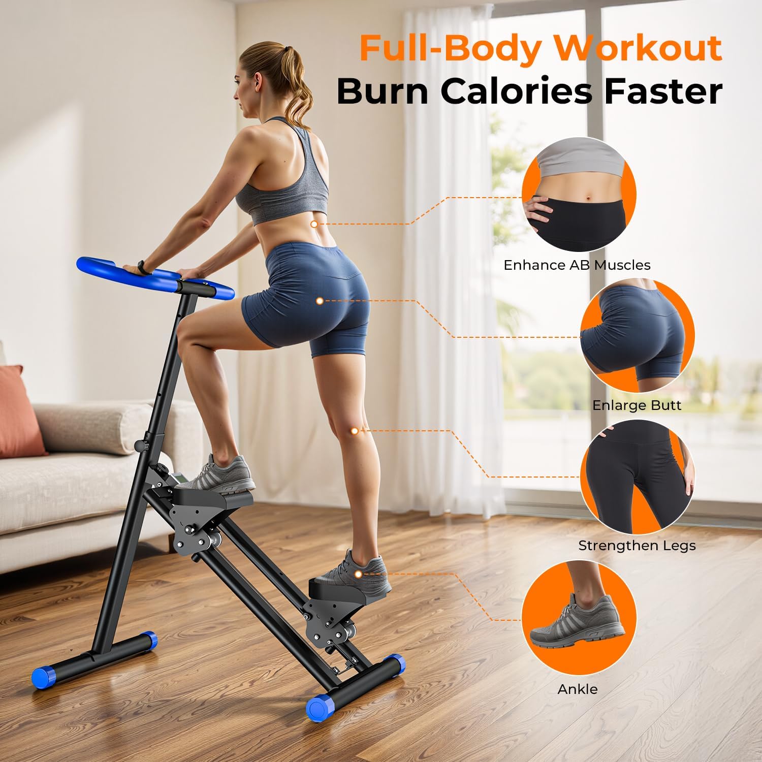 OWLSKY Stair Stepper for Home, Folding Vertical Climber Exercise Machine with Stable Triangular Frame, Smooth & Quiet Motion, Full Body Workout Equipment, Supports 330 LBS - Image 2