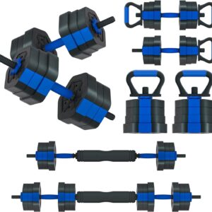 VIVITORY Dumbbell Sets Adjustable Weights, Free Weights with Connector, Non-Rolling Adjustable Dumbbell Set, Barbell for Home Gym, Hexagon, Cement Mixture