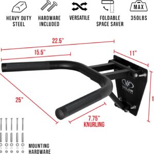 Valor Fitness Wall Mount Dip Station – Heavy-Duty Foldable Triceps Dip Bars for Home Gym Workout – 400 lb Max Weight