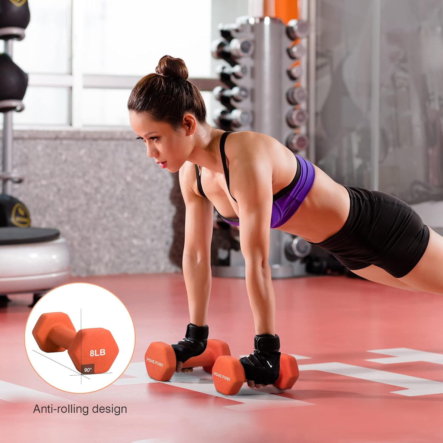 Dumbbell Hand Weight Pairs – Neoprene Dumbbell Exercise & Fitness For Home Gym Equipment and Adjustable Dumbbell Sets–Non-Slip, Color Coded Hex Shaped Free Weights For Women,Men 2LB 3LB 5LB 8LB 10LB Pounds - Image 5