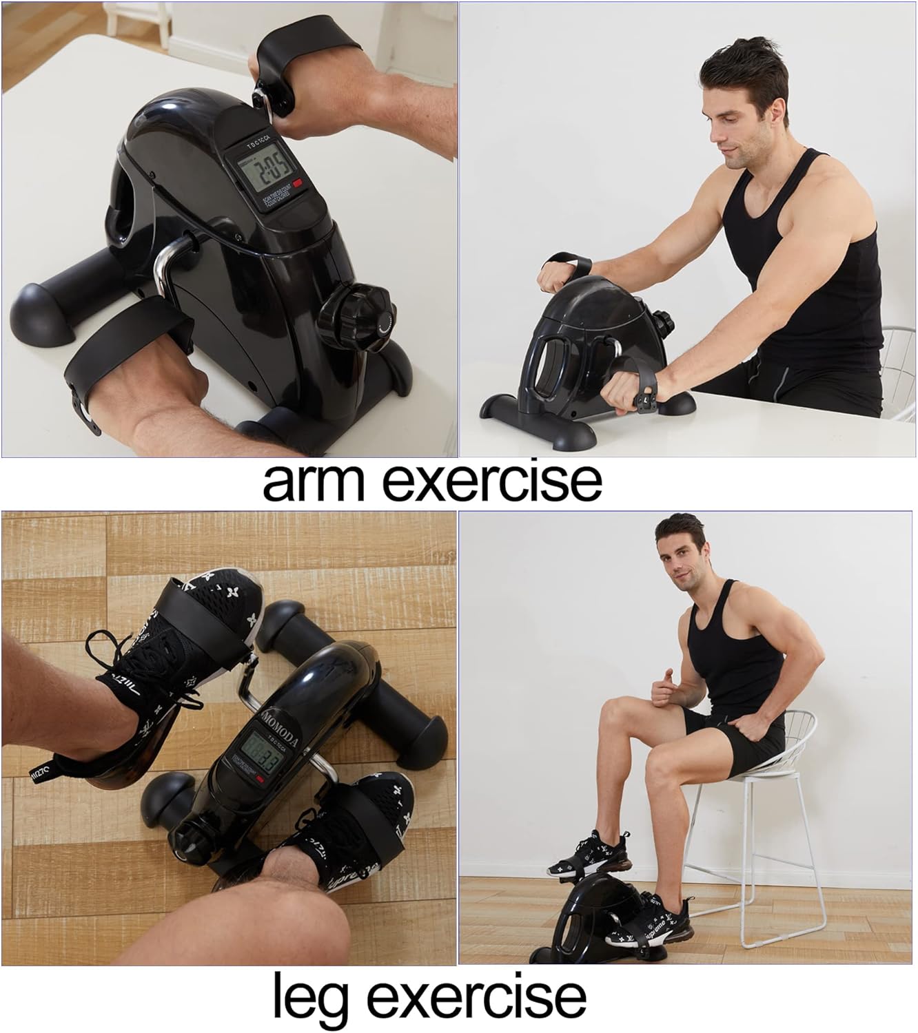 Pedal Exerciser Under Desk Bike Mini Exercise Bike for Leg and Arm Cycling Exercise Portable Peddler with LCD Display - Image 7