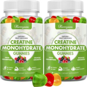 Creatine Monohydrate Gummies – 5g Creatine for Women Men, Enhanced Muscle Strength, Boost Focus and Endurance, Muscle Builder,L-Taurine + Vitamin B12,Vegan, Gluten-Free 160 Count