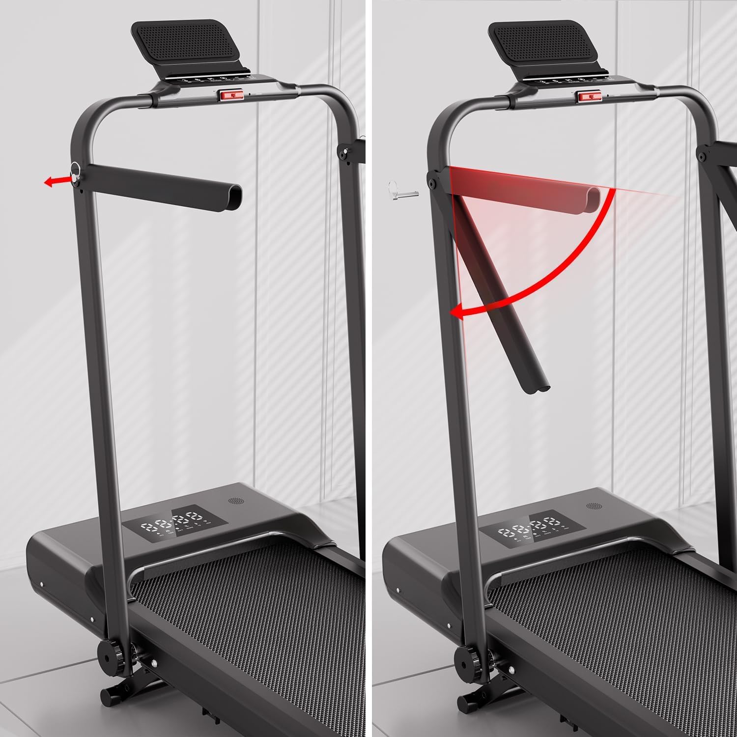 DeerRun Treadmill-Walking Pad-Under Desk Treadmill, 3 in 1 Folding Treadmill, 3.0HP Quiet Foldable Portable Treadmill, 300 lbs Capacity Treadmills for Home Small Spaces with Remote Control and APP - Image 3