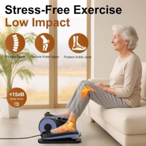 VIVURN® 028 Under Desk Elliptical 5 Modes 12 Speeds Electric Leg Exerciser As Seen on TV While Sitting for Seniors, Low Impact Passive Seated Pedal Exerciser Quiet & Smooth for Home and Office