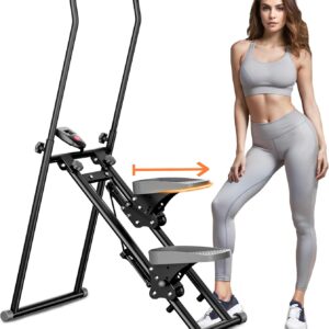 Stair Stepper Machine for Home with Device Holder & Silicone Floor Mat, Extra-Long Non-Slip Pedals Vertical Climber Exercise Machine