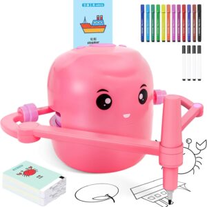 Drawing Robot for Kids with 150 Learning Cards and 17 Colorful Pens, Voice Interactive Educational Smart Art Painting Machine, Step-by-Step Drawing Guidance for Boys Girls Early Learning & STEM Toys