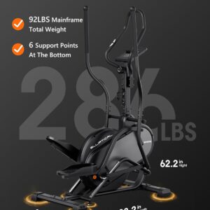 THERUN Elliptical Exercise Machine, 3-in-1 Cardio Climber Stepping Elliptical Machine for Home, Stair Stepper Elliptical Training Machines w/16 Levels Resistance, Pulse Sensor, LCD Monitor