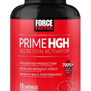 Force Factor Prime HGH Secretion Activator, HGH Supplement for Men with Clinically Studied AlphaSize to Help Trigger HGH Production, Increase Workout Force, and Improve Performance, 75 Capsules