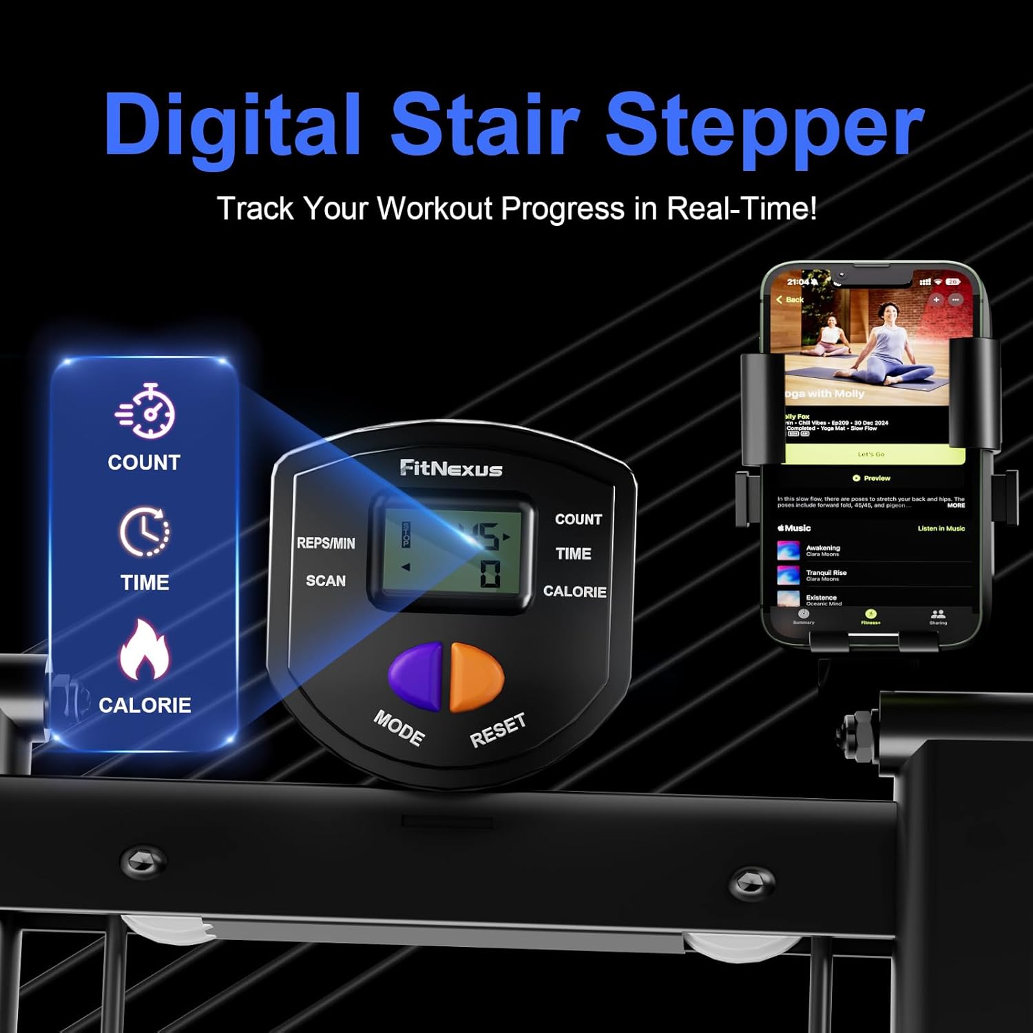 Stair Stepper for Home Gym, 350lbs Vertical Climber Machine with LCD Display, Non-Slip Pedals & 350lb Capacity Compact Folding Cardio Exercise Climber - Image 6
