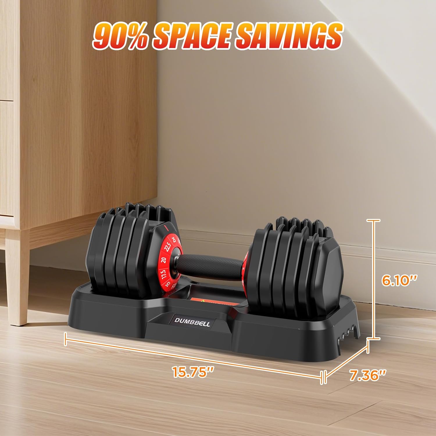 25/52.5/55LBS Adjustable Dumbbells Set with Anti-Slip Handle, Fast Adjust Weight Dumbbells Set with Dual Safety Locking System, Versatile Weights Set for Women & Men Full Body Workout Fitness, Compact Size Space Saving for home gym - Image 6