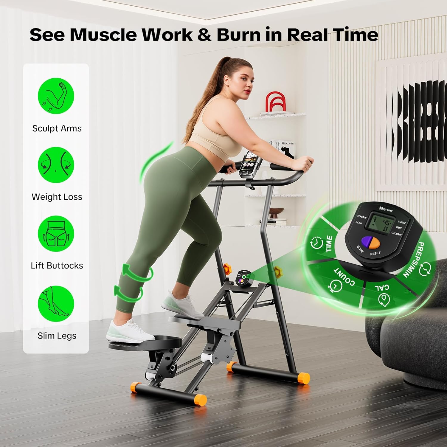 Stair Stepper for Home Gym, 2025 Upgrade Stair Climber w/ 3-Level Resistance & Height, Non-Slip Pedals, Digital Tracker & Phone Holder Home Exercise Machine for Women Men - Image 6