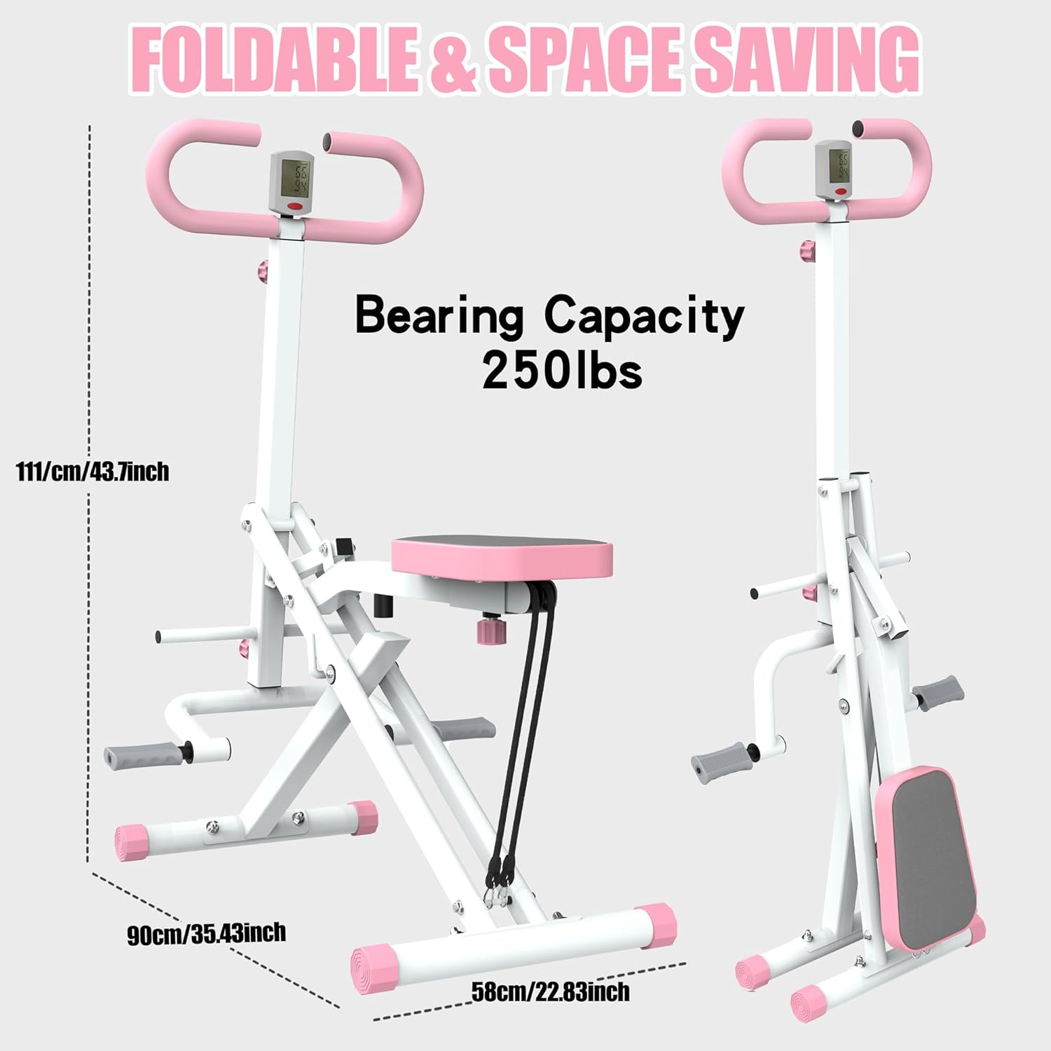 Squat Machine for Home - Exercise Machine with Adjustable Resistance Bands Row-N-Ride Squat Assist Trainer for Glutes & Ab Back Legs Workout - Image 8