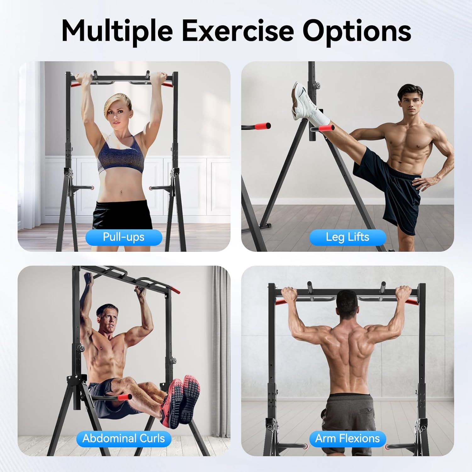 Pull Up Bar, Triangular Pull Up Station with Thickened Pipe Multifunction Adjustable Height Bar Freestanding for Home Gym (Max. Load: 200kg/440.92lbs) - Image 6