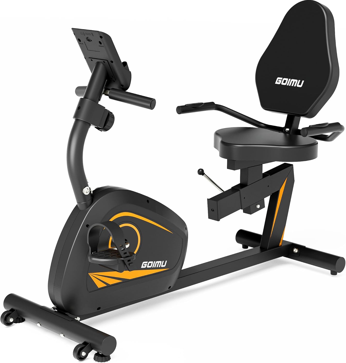 Recumbent Exercise Bike, Stationary Bikes for Home Magnetic Recumbent Bike with Adjust Seat for Adults Seniors, 300LB Capacity & 8-level Resistance, LCD Monitor and Heart Rate Handle - Image 9